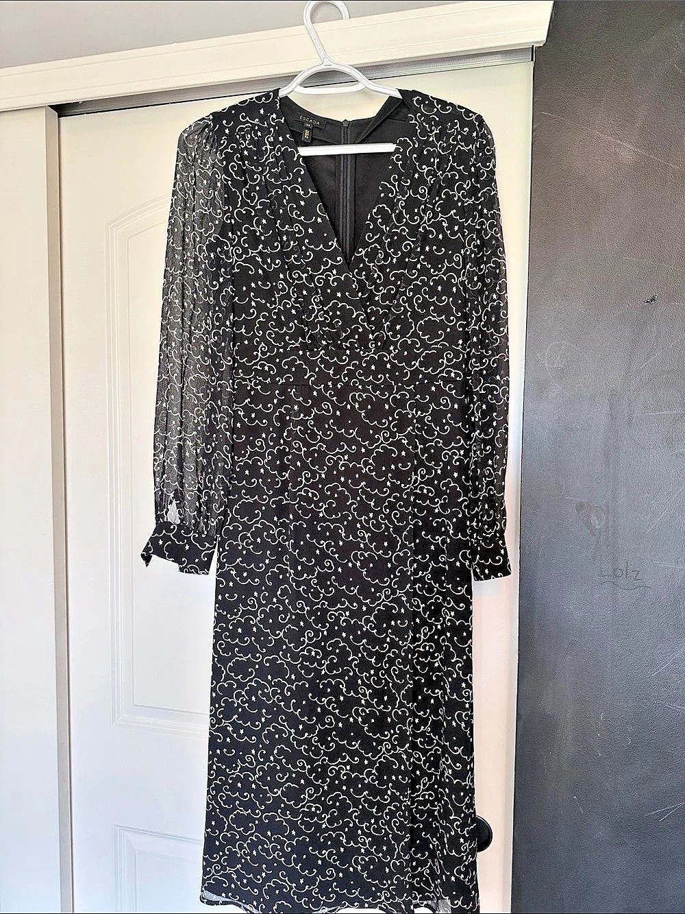Escada Abstract Print Midi Dress Size 34 Like New